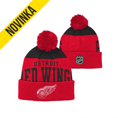 NHL, Zimná, čiapka, STETCHARK, KNIT, DETROIT, RED, WINGS, JR